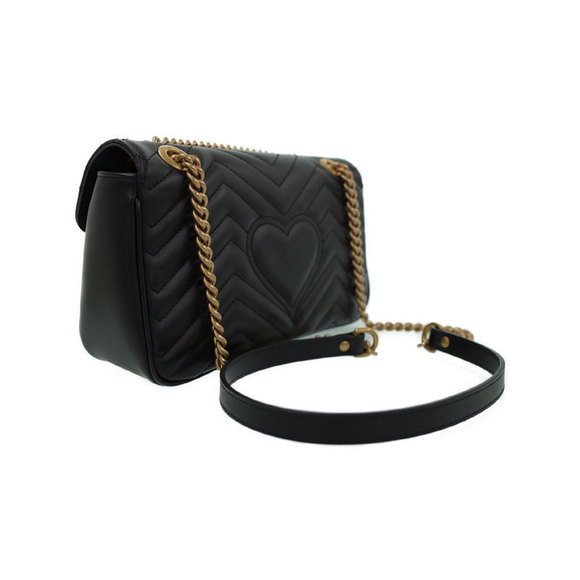 Gucci GG Marmont Quilted Small Shoulder Bag Leather Black - Picture 2 of 5